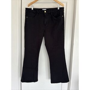 Frame Los Angeles Le Crop Mini Boot Jeans Womens Size 34 Black Denim Mid Rise